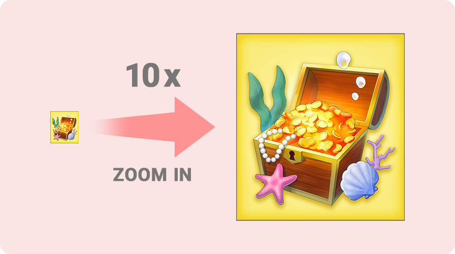 Zoom in to treasure
